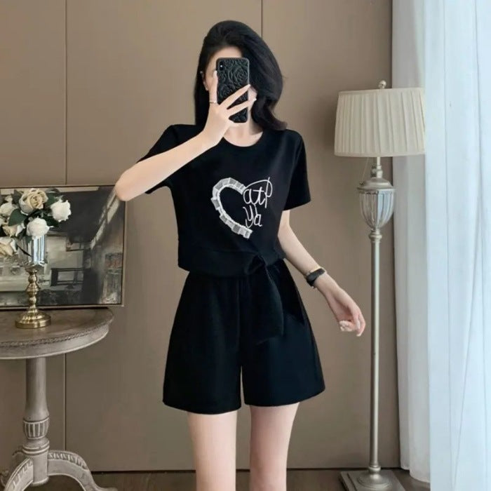 Loose-fitting Casual Youth-boosting Short-sleeve Pants Two-piece Set