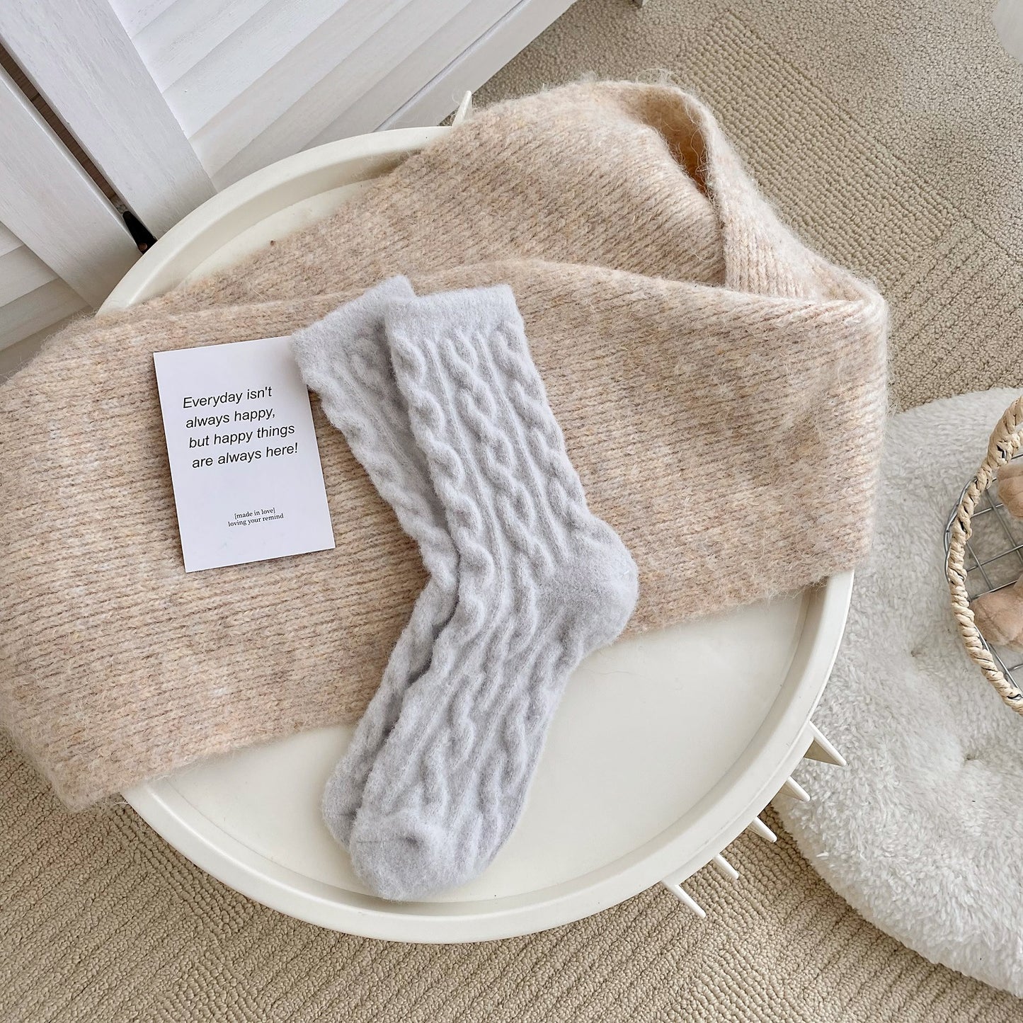 Fleece Lined Padded Warm Keeping Floor Home Sleeping Socks
