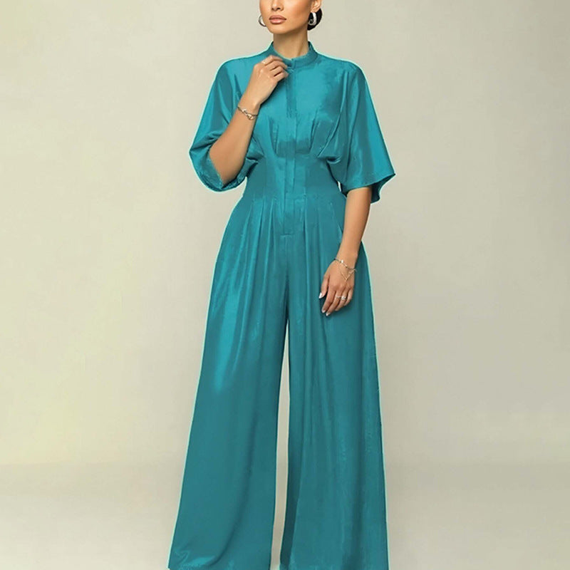 Womens Stylish Casual Loose-fitting Wide-leg Jumpsuit