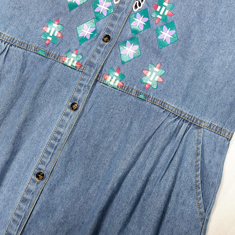 Womens Loose-Fitting Short-Sleeve Printed Pullover Dress