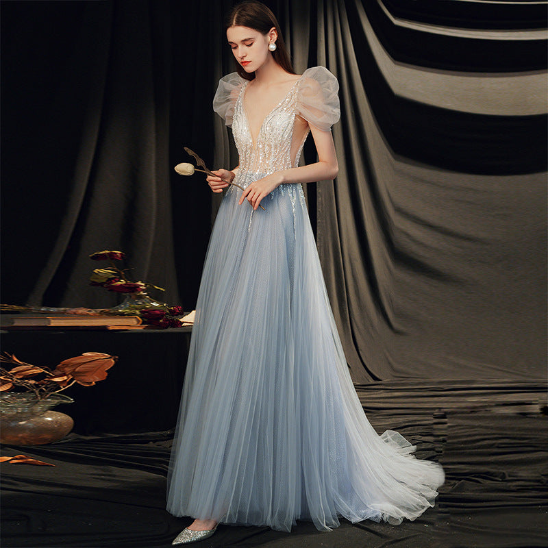 Niche Elegant Graceful Fairy Dress Host Slimming Female