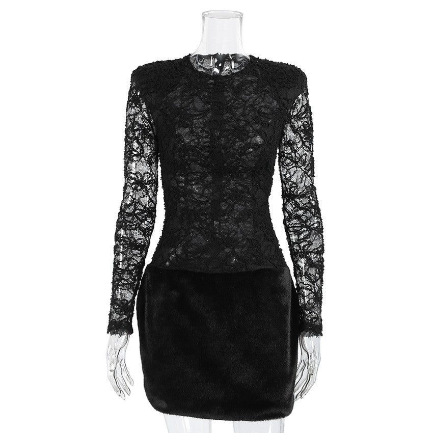 Sexy Lace Womens All-Match Dress For European And American Styles