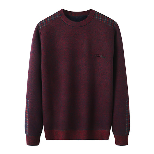 Aokang Plus Velvet Padded Dad Outfit Autumn And Winter Sweater