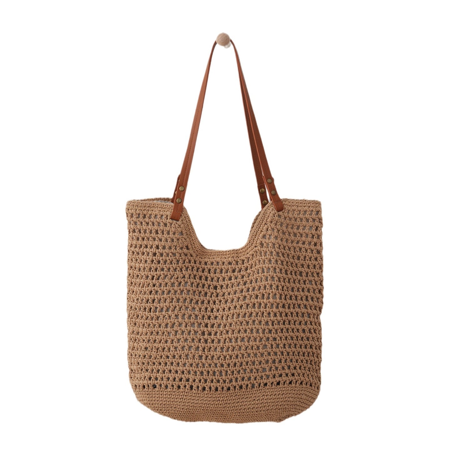 Beach Casual Hollow Mesh Woven Lightweight Straw Handbag