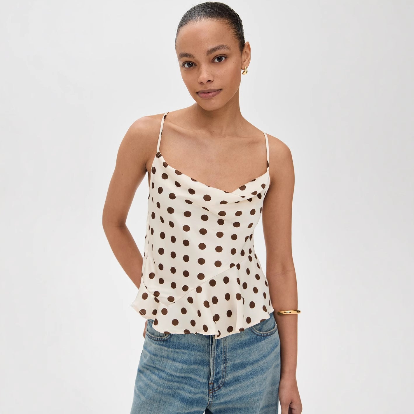 Women's Polka Dot Thin Shoulder Camisole