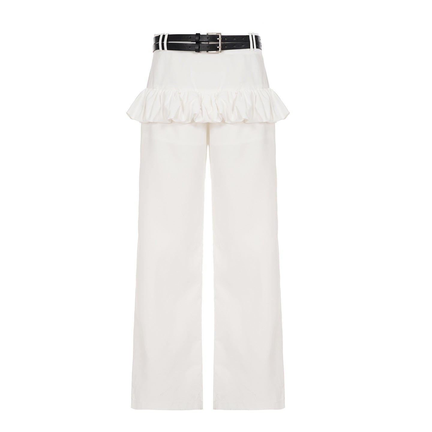 Street Style Puffy Bud Fake Two-piece Casual Trousers