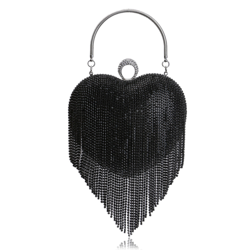Female Pure Color All-matching Tassel Dinner Bag