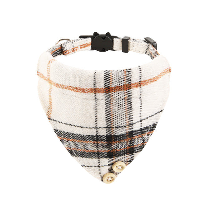 British Cat Collar With Bell Plaid Bow