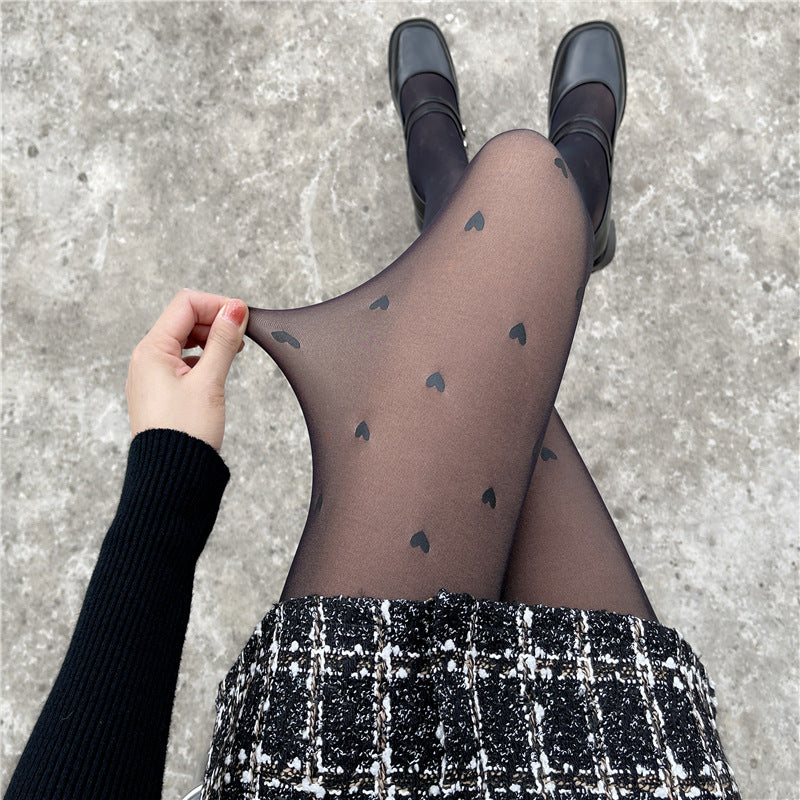 High Waist Thin Bowknot Love Base Socks
