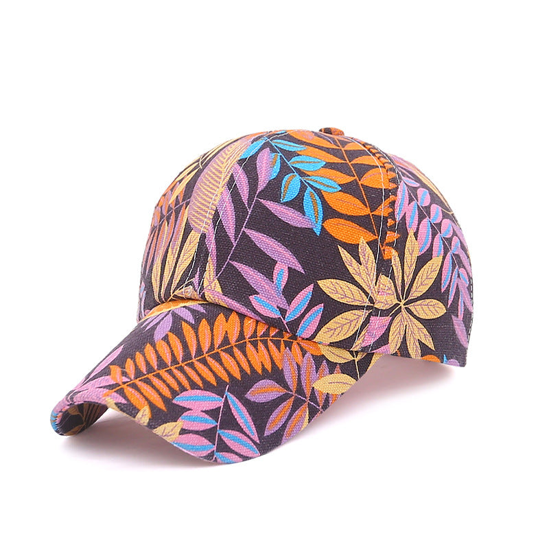 Ladies Maple Leaf Pattern All-match Baseball Fashion Outdoor Trendy Hat