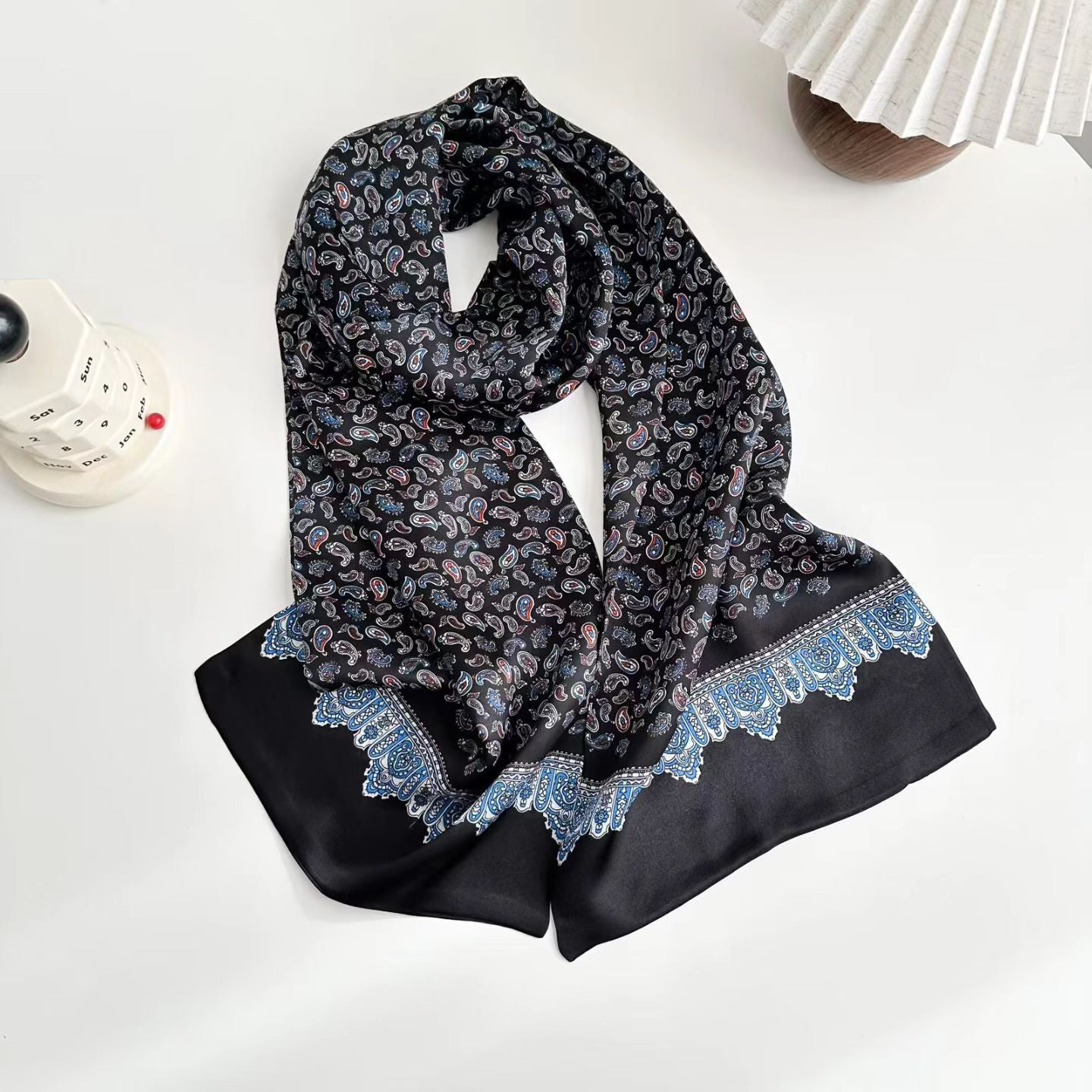 New Double-sided Printed Silk Men's Scarf