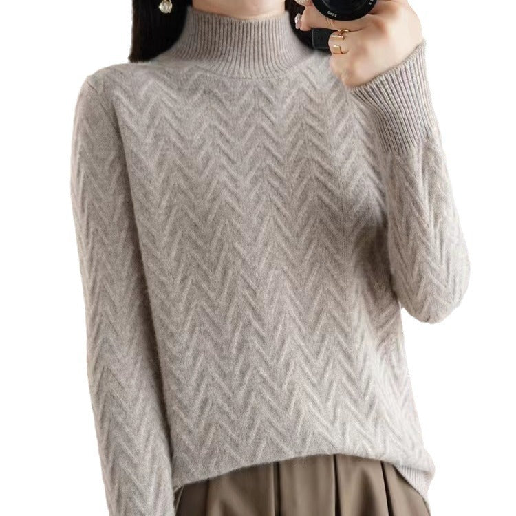 Mock Neck Sweater Women's Thick Loose All-matching