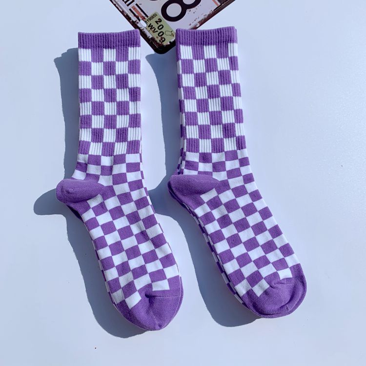 Socks Chessboard Socks Trendy Street European And American