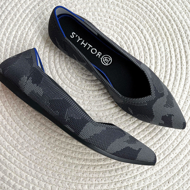 Comfortable Women's Shoes Shallow Mouth Pointed Flying Woven Pumps
