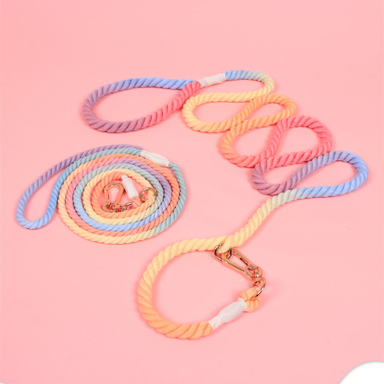Dog Rainbow Traction Rope Explosion-proof And Adjustable