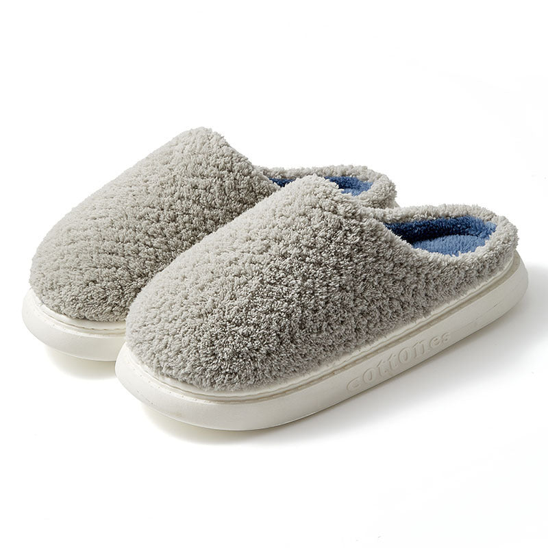Plaid Couple Home Warm Cotton Slippers