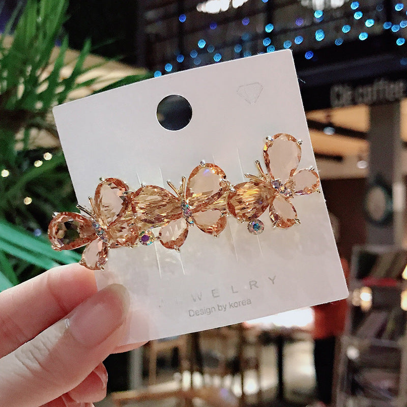 Korean Fashion Rhinestone Crystal Butterfly Hairpin