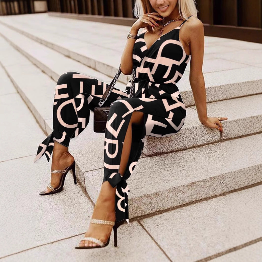 Womens Fashion Arrival Printed Strap Jumpsuit
