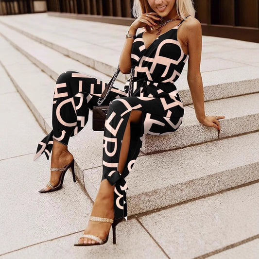 Womens Fashion Arrival Printed Strap Jumpsuit