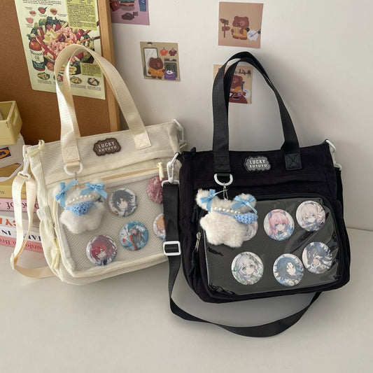 Crossbody Large Capacity Two-dimensional Student Party Bar Bag Japanese Transparent