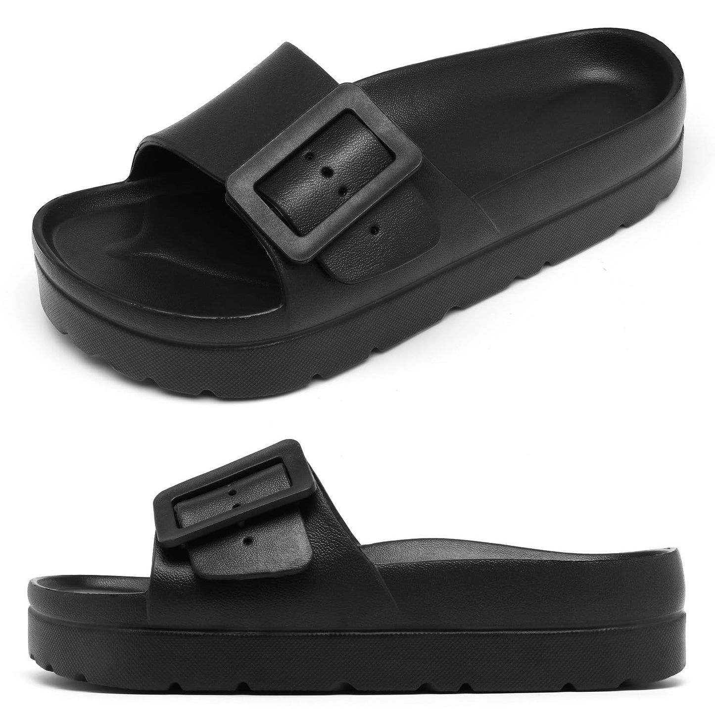 Adjustable Buckle Simple Fashion Comfortable Lightweight Cushion Slippers
