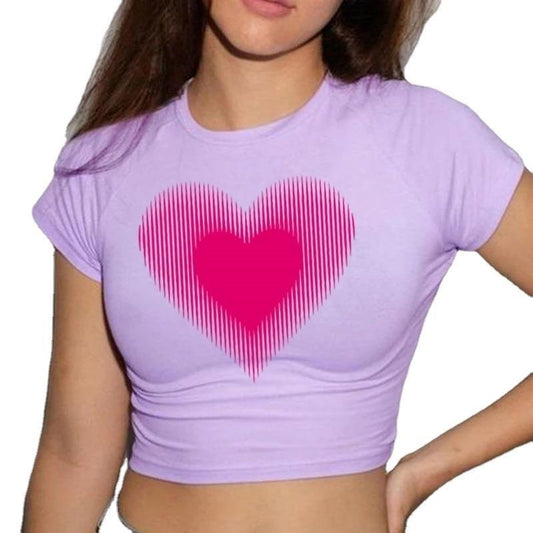 Kortærmet t-shirt til damer, med bar mave, "Hot Girl" outfit top