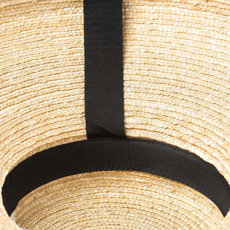 Women's New Vintage Flat Top Straw Straw Big Brim Hat