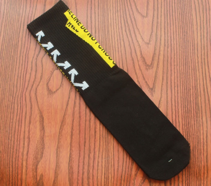 Popularlogo hip-hop long tube cotton socks