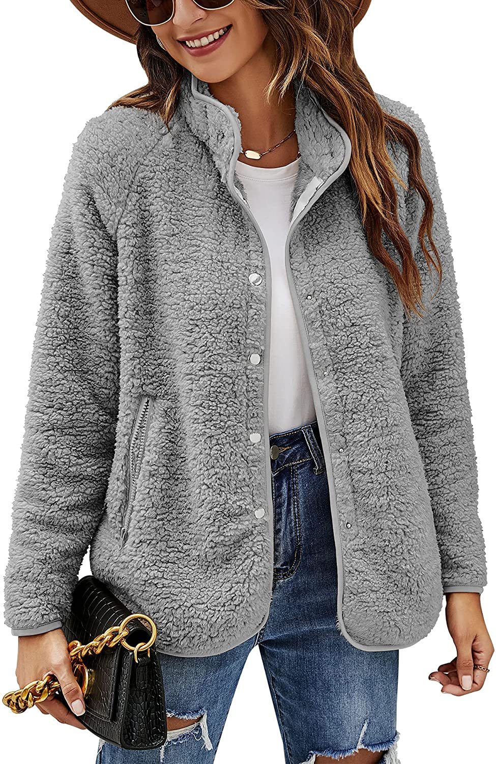 Women's Autumn And Winter Furry Jacket Coat Single-breasted