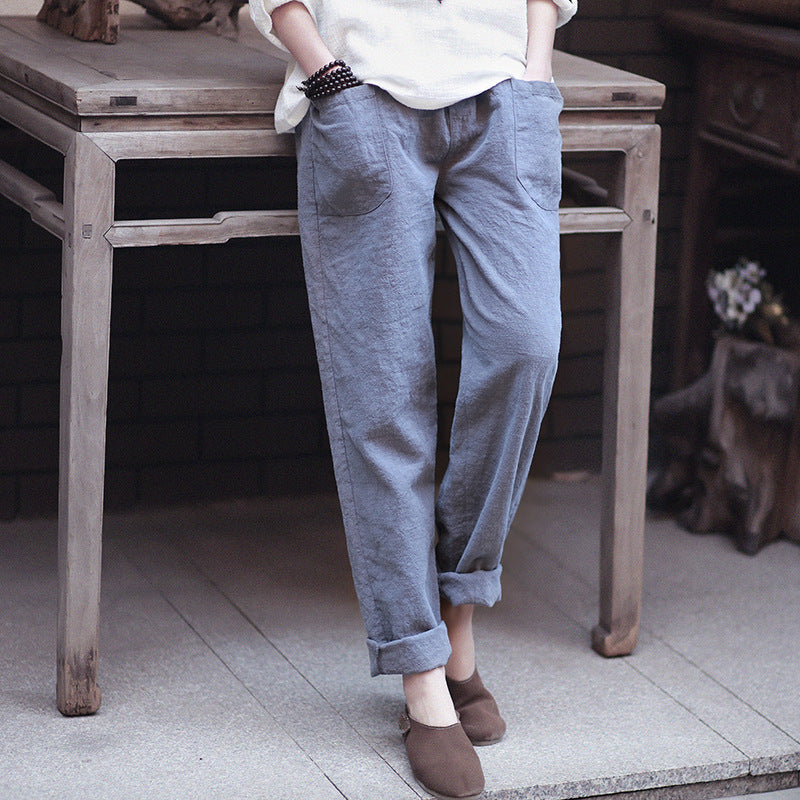 Literary retro casual pants