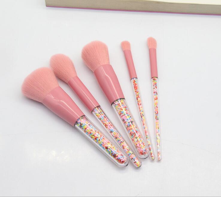 Transparent handle Christmas candy makeup brush