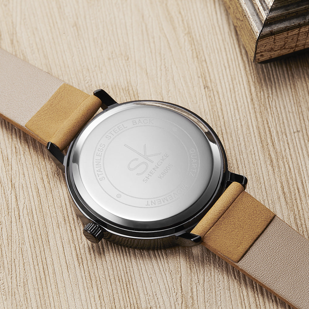 Mode Trend Kvarts Vandtæt Mikrofiberrem Rund Ur
