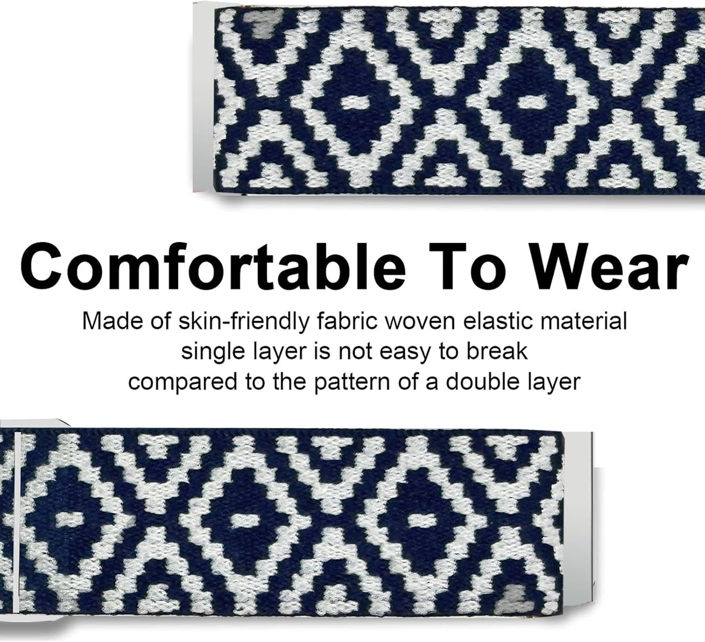 Compatible with IOWODO R30 Pro Bands,  20Mm Stretch Elastics Adjustable Strap Compatible with IOWODO R30 Pro / TOUCHELEX Gaea Series K802 1.28 Smart Watch / RLQA 54 1.83" Smart Watch (Rhomboid