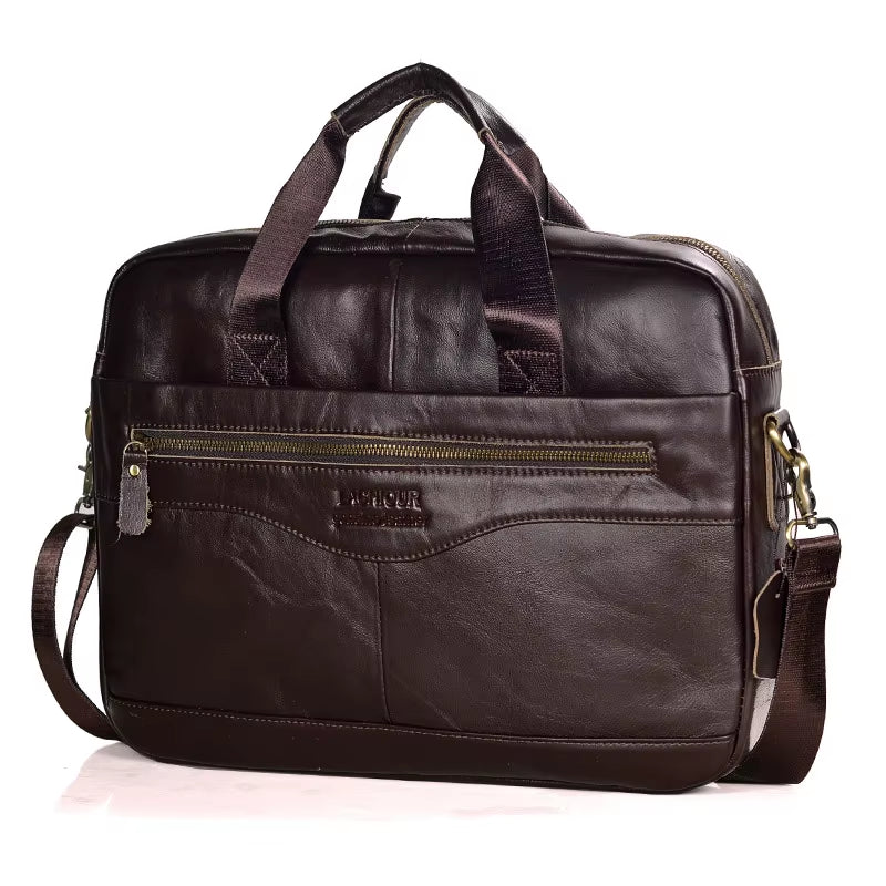 Men's Genuine Leather Messenger Bags for Business and Travel - Casual Laptop Crossbody Shoulder Bags