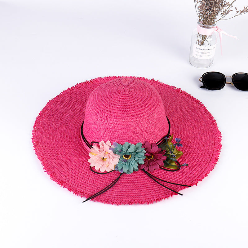 Seaside  Big Brim Rose Red Beach Hat