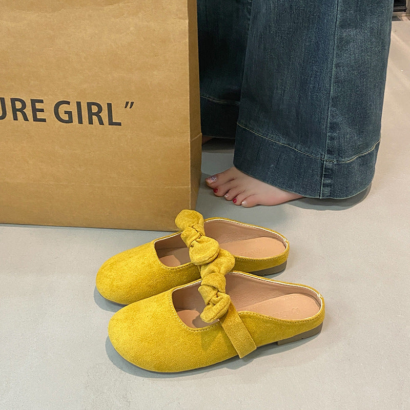 Plus Size Women's Shoes Bow Toe Half Slippers