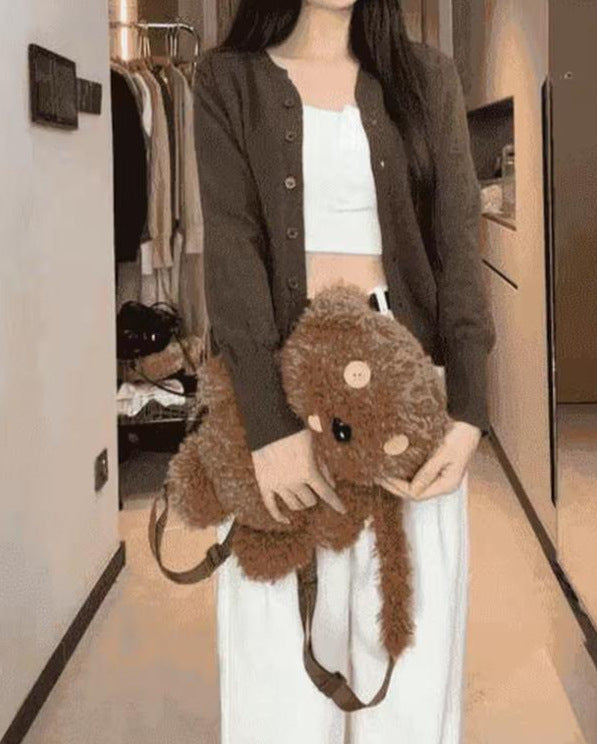 College Style Knitted Cardigan Thin Wool Sweater