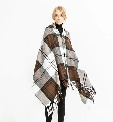 Boho-kappe med hætte, kaki