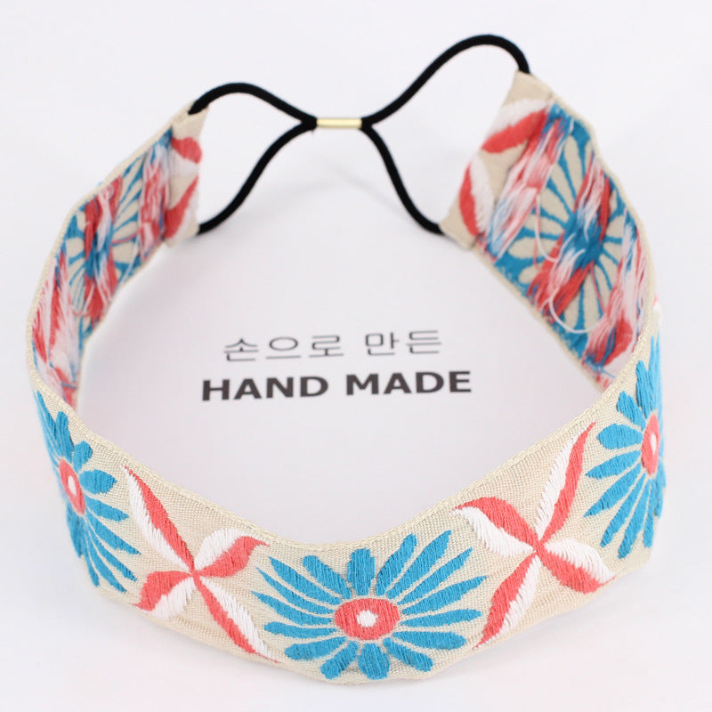 Headdress Retro Bohemian Totem Embroidery Ethnic Style Knotted Headband
