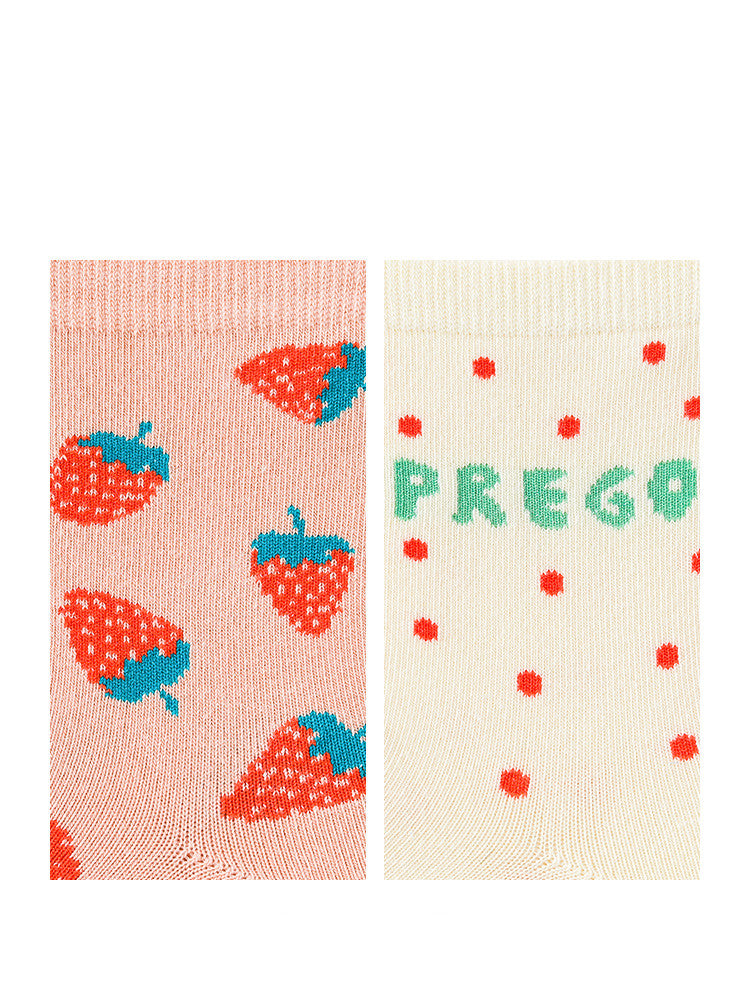 Net red personality strawberry cotton socks
