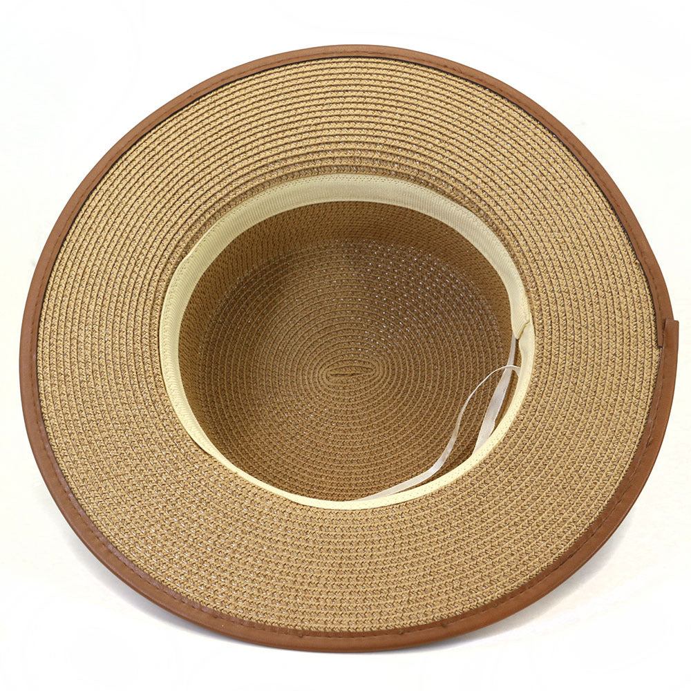 Belt Buckle PU Covered Sun Hat Ladies Protection