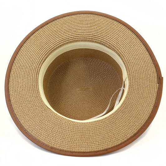 Belt Buckle PU Covered Sun Hat Ladies Protection