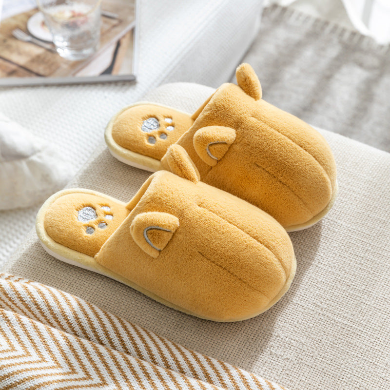 Home Children's Cute Warm Couple Plush Slippers