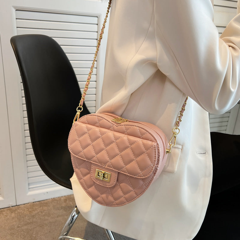 New Light Luxury Niche Love Diamond One-shoulder Messenger Bag