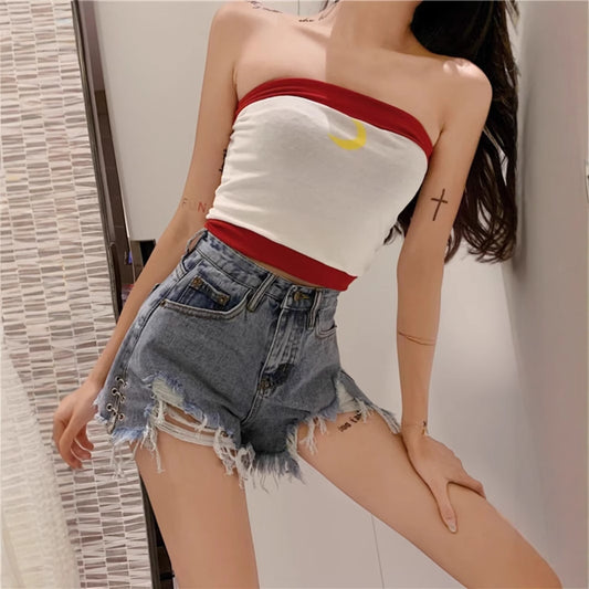 Slim Hot Girl Ripped Denim Shorts