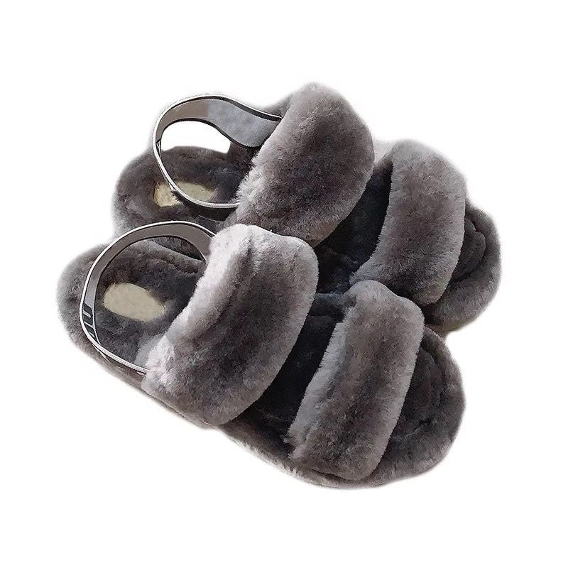 Women's Sandals Outdoor Flat Plush Fur