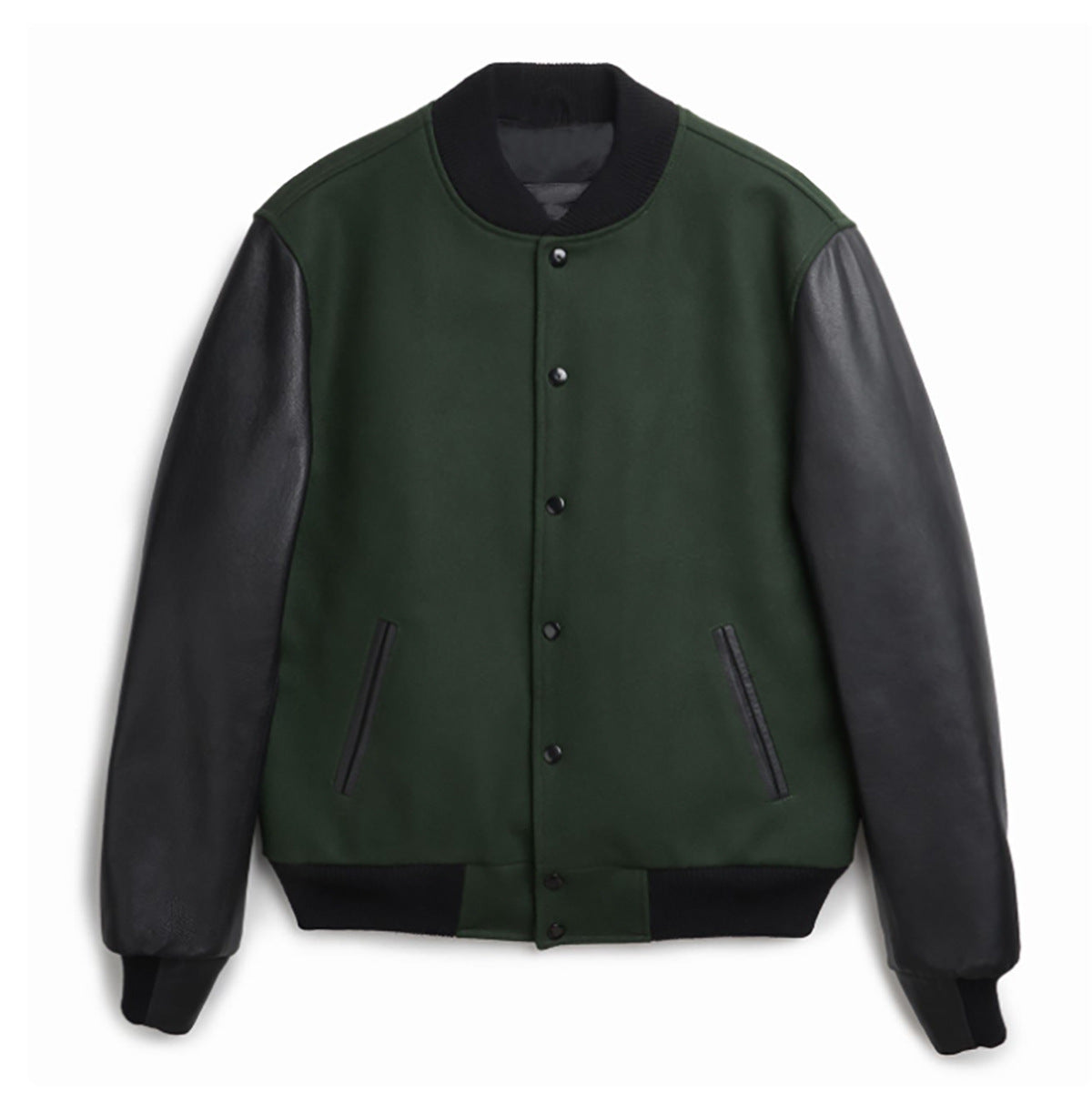 Men's PU Leather Sleeve Spliced Flight Jacket