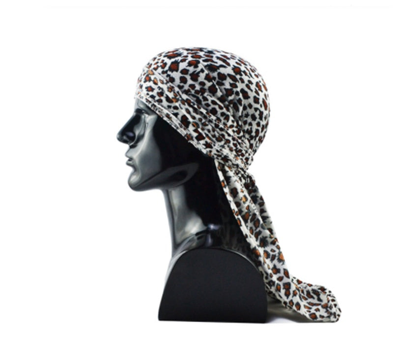 Plush printed long tail hat