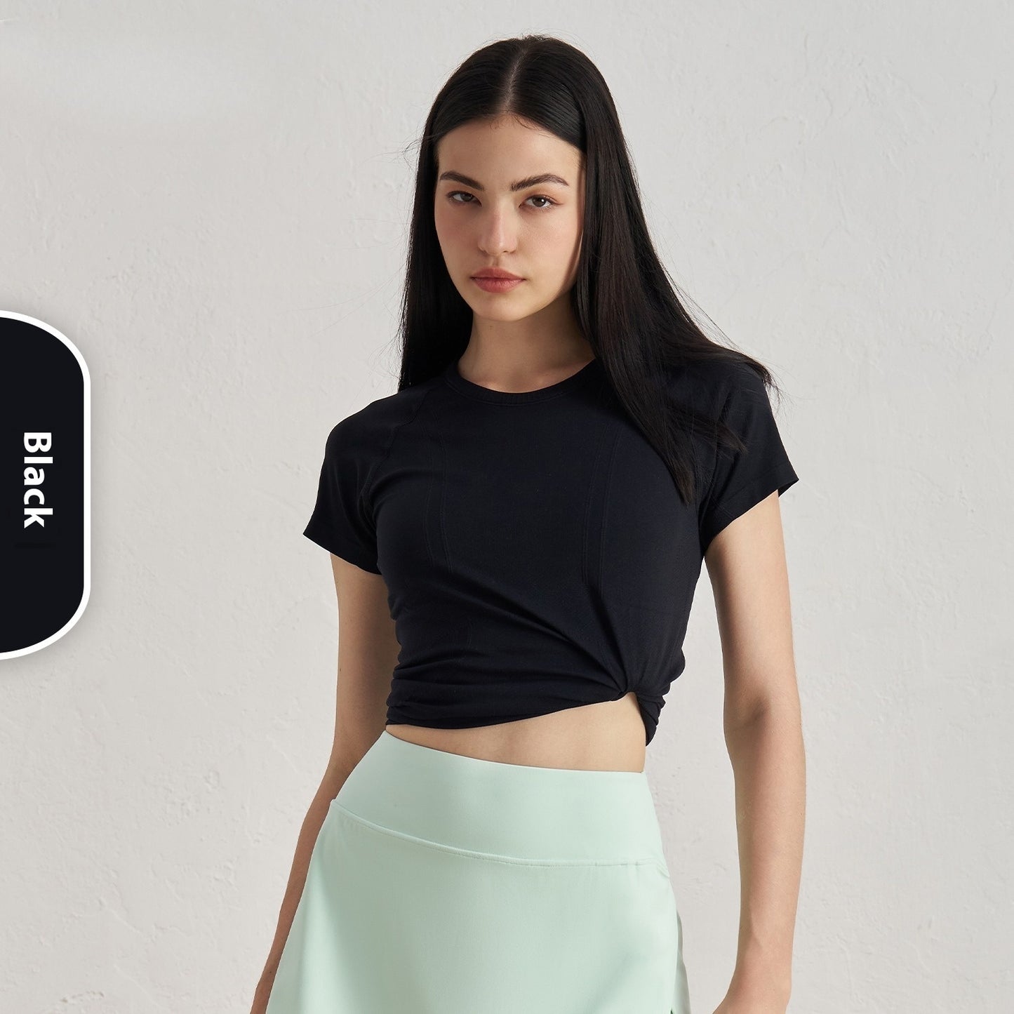 Seamless Antibacterial Nude Feel Slim Fit Yoga Jacket Short Sleeve