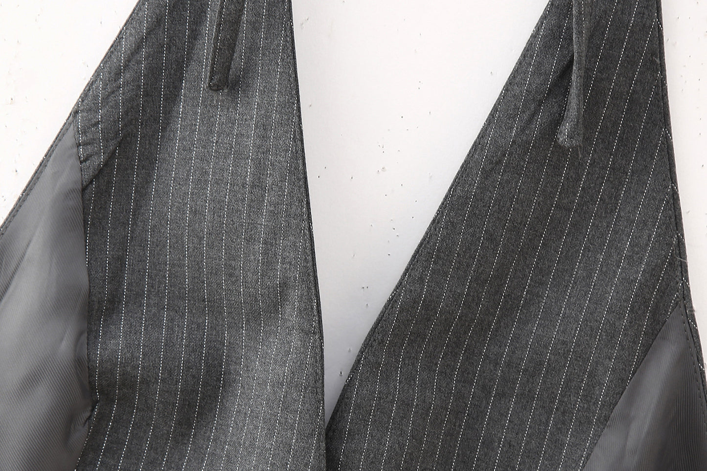 Women's V-neck Backless Pinstripe Vest